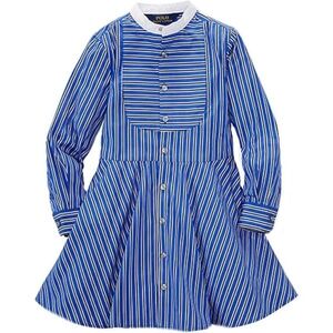 Polo by Ralph Lauren Navy and White Striped Cotton Poplin Dress